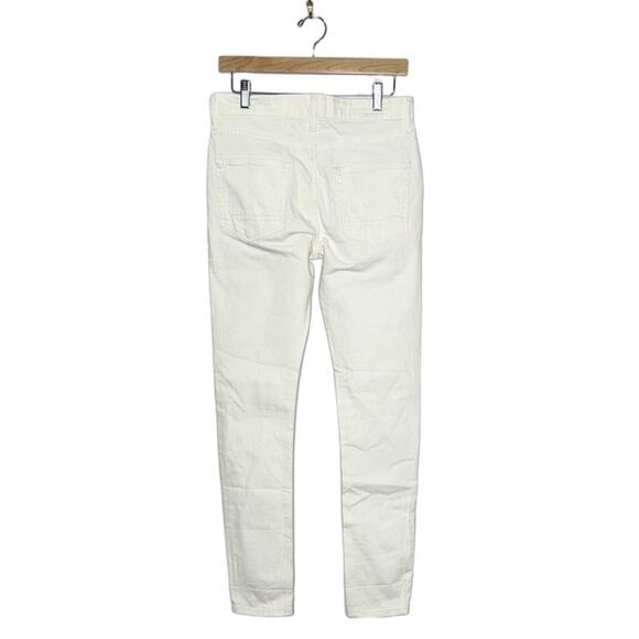Topman Mens Stretch Skinny Jeans Size 32L White Button Fly - Picture 2 of 7